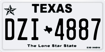 TX license plate DZI4887