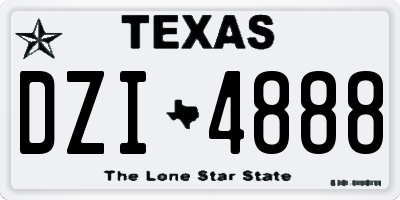 TX license plate DZI4888