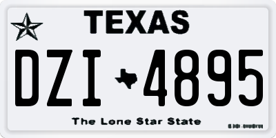TX license plate DZI4895