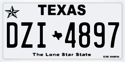 TX license plate DZI4897