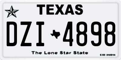 TX license plate DZI4898