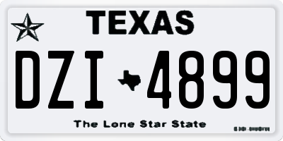 TX license plate DZI4899