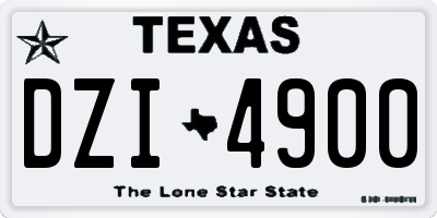 TX license plate DZI4900
