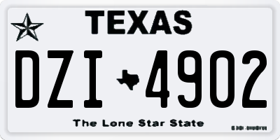 TX license plate DZI4902