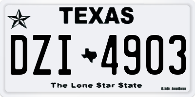 TX license plate DZI4903