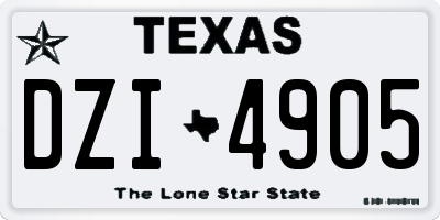 TX license plate DZI4905