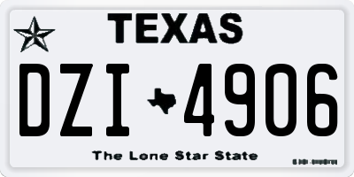 TX license plate DZI4906