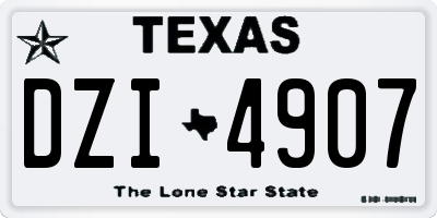 TX license plate DZI4907
