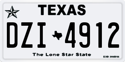 TX license plate DZI4912