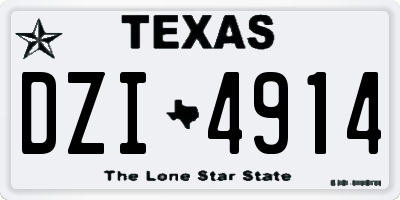 TX license plate DZI4914