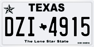 TX license plate DZI4915
