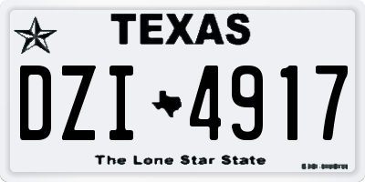 TX license plate DZI4917