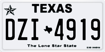 TX license plate DZI4919