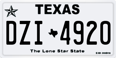 TX license plate DZI4920