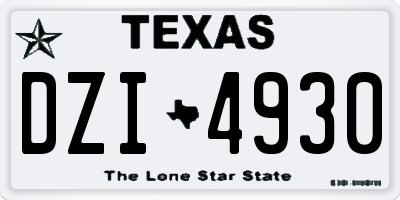 TX license plate DZI4930