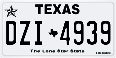 TX license plate DZI4939