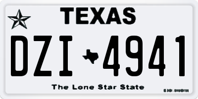 TX license plate DZI4941
