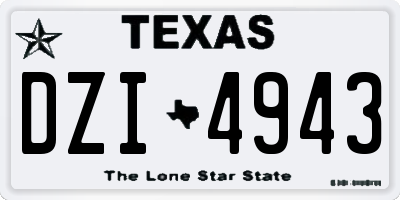 TX license plate DZI4943