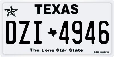 TX license plate DZI4946