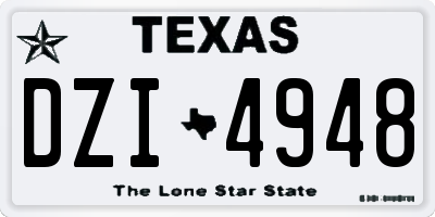 TX license plate DZI4948