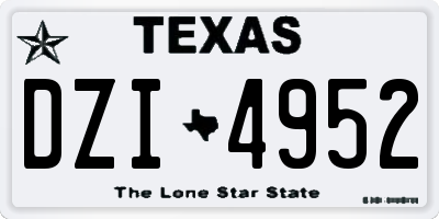 TX license plate DZI4952