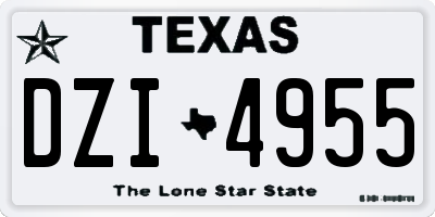 TX license plate DZI4955