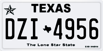 TX license plate DZI4956