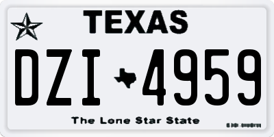 TX license plate DZI4959