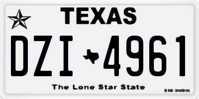 TX license plate DZI4961