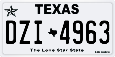TX license plate DZI4963