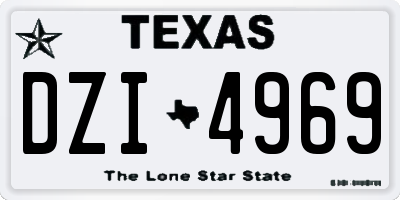 TX license plate DZI4969