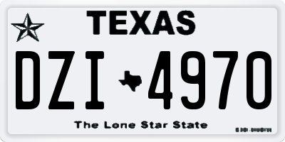 TX license plate DZI4970