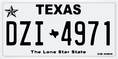 TX license plate DZI4971