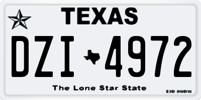 TX license plate DZI4972