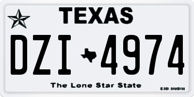 TX license plate DZI4974