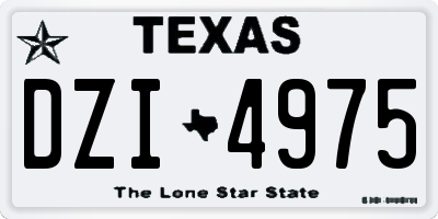 TX license plate DZI4975