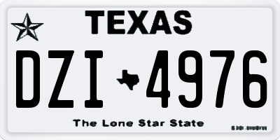 TX license plate DZI4976