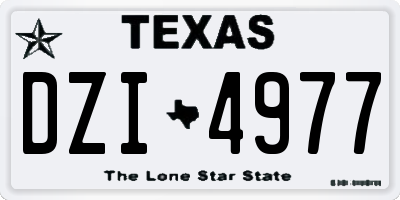 TX license plate DZI4977