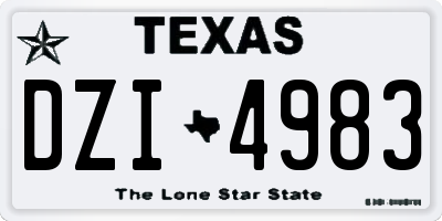 TX license plate DZI4983