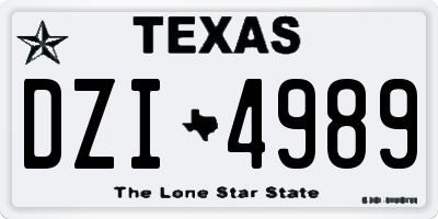 TX license plate DZI4989