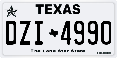 TX license plate DZI4990