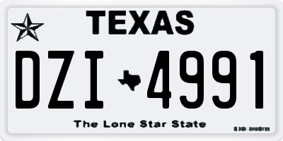 TX license plate DZI4991