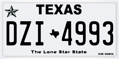 TX license plate DZI4993