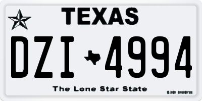 TX license plate DZI4994