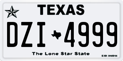 TX license plate DZI4999