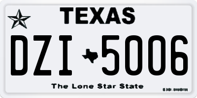 TX license plate DZI5006