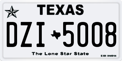 TX license plate DZI5008