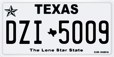TX license plate DZI5009
