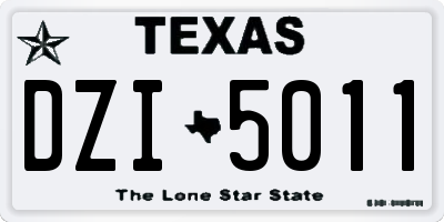 TX license plate DZI5011