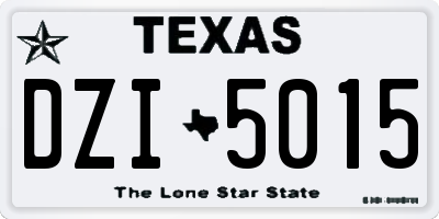 TX license plate DZI5015